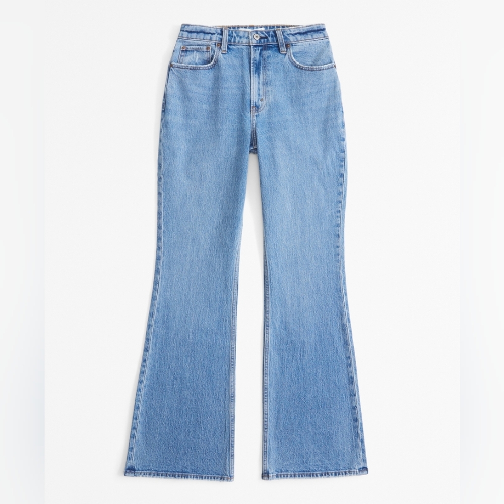 Abercrombie & Fitch Curve Love High Rise Vintage Flare Jeans Sz 25 Short